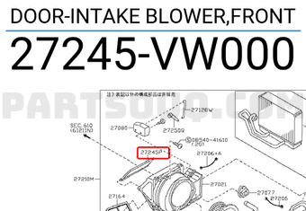 Nissan 27245VW000 DOOR-INTAKE BLOWER,FRONT