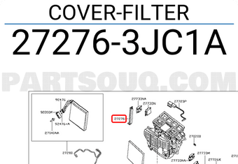 Nissan 272763JC1A COVER-FILTER