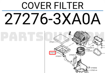 Nissan 272763XA0A COVER FILTER
