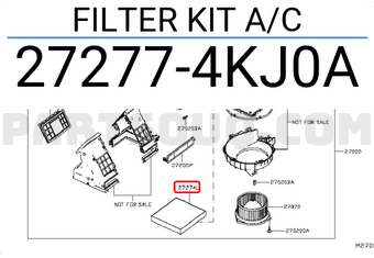 Nissan 272774KJ0A FILTER KIT A/C