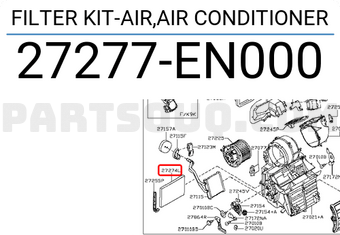 Nissan 27277EN000 FILTER KIT-AIR,AIR CONDITIONER