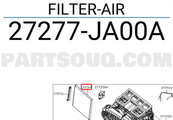 Nissan 27277JA00A FILTER-AIR