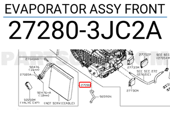 Nissan 272803JC2A EVAPORATOR ASSY FRONT
