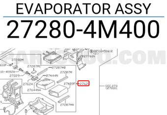 Nissan 272804M400 EVAPORATOR ASSY