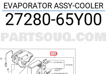 Nissan 2728065Y00 EVAPORATOR ASSY-COOLER