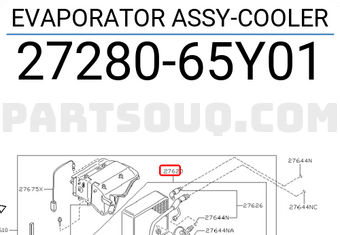 Nissan 2728065Y01 EVAPORATOR ASSY-COOLER