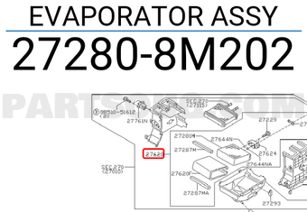 EVAPORATOR ASSY 272808M202 | Nissan Parts | PartSouq