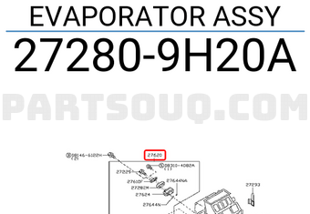 Nissan 272809H20A EVAPORATOR ASSY
