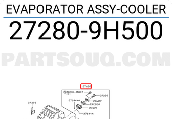 Nissan 272809H500 EVAPORATOR ASSY-COOLER