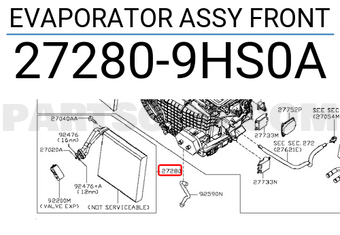 Nissan 272809HS0A EVAPORATOR ASSY FRONT