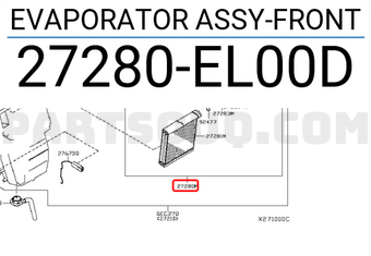 Nissan 27280EL00D EVAPORATOR ASSY-FRONT