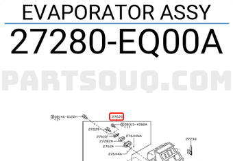 Nissan 27280EQ00A EVAPORATOR ASSY