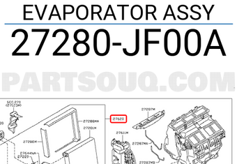 Nissan 27280JF00A EVAPORATOR ASSY