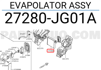 Nissan 27280JG01A EVAPOLATOR ASSY