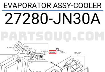 Nissan 27280JN30A EVAPORATOR ASSY-COOLER
