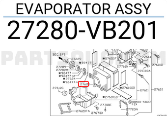 Nissan 27280VB201 EVAPORATOR ASSY