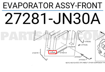 Nissan 27281JN30A EVAPORATOR ASSY-FRONT