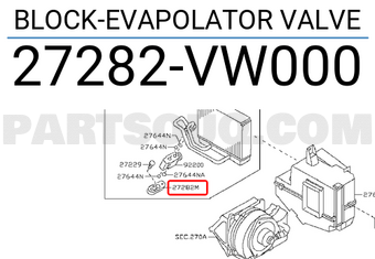 Nissan 27282VW000 BLOCK-EVAPOLATOR VALVE