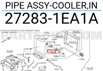 Nissan 272831EA1A PIPE ASSY-COOLER,IN