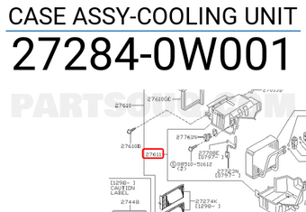 Nissan 272840W001 CASE ASSY-COOLING UNIT