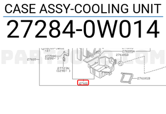 Nissan 272840W014 CASE ASSY-COOLING UNIT