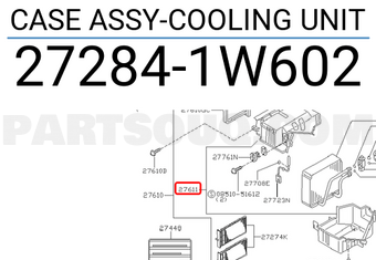 Nissan 272841W602 CASE ASSY-COOLING UNIT