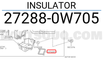 Nissan 272880W705 INSULATOR