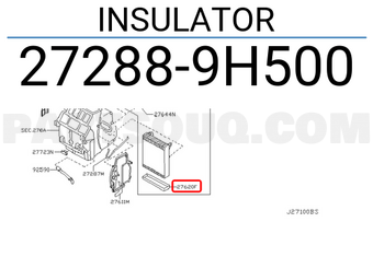 Nissan 272889H500 INSULATOR