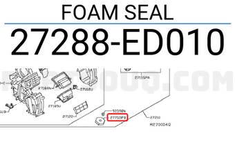Nissan 27288ED010 FOAM SEAL