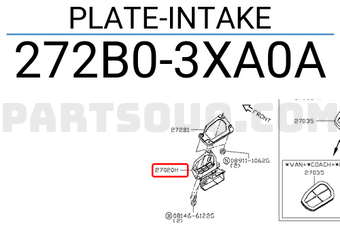 Nissan 272B03XA0A PLATE-INTAKE
