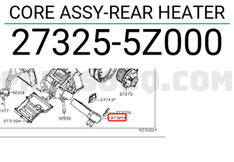 Nissan 273255Z000 CORE ASSY-REAR HEATER