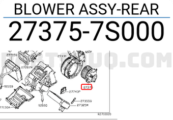 Nissan 273757S000 BLOWER ASSY-REAR