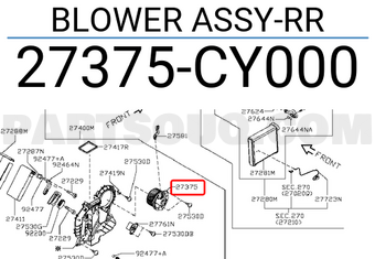 Nissan 27375CY000 BLOWER ASSY-RR