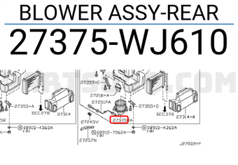 Nissan 27375WJ610 BLOWER ASSY-REAR