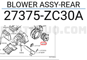 Nissan 27375ZC30A BLOWER ASSY-REAR