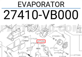 Nissan 27410VB000 EVAPORATOR