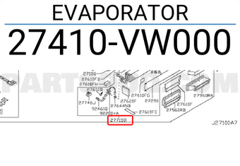 Nissan 27410VW000 EVAPORATOR