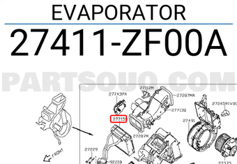 Nissan 27411ZF00A EVAPORATOR