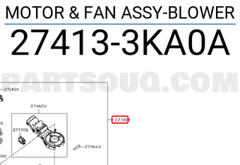 Nissan 274133KA0A MOTOR & FAN ASSY-BLOWER