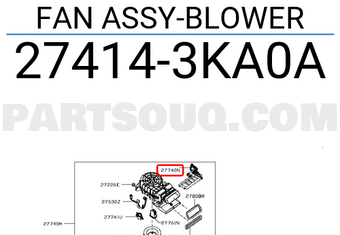 Nissan 274143KA0A FAN ASSY-BLOWER