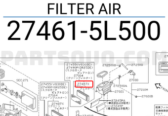 Nissan 274615L500 FILTER AIR