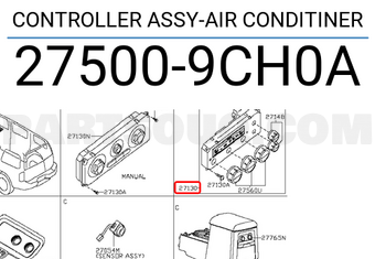 Nissan 275009CH0A CONTROLLER ASSY-AIR CONDITINER