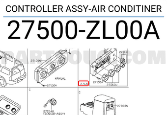 Nissan 27500ZL00A CONTROLLER ASSY-AIR CONDITINER