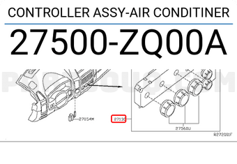 Nissan 27500ZQ00A CONTROLLER ASSY-AIR CONDITINER