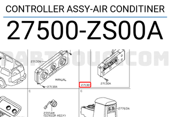 Nissan 27500ZS00A CONTROLLER ASSY-AIR CONDITINER