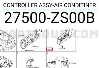 Nissan 27500ZS00B CONTROLLER ASSY-AIR CONDITINER