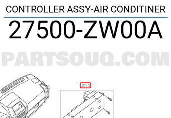Nissan 27500ZW00A CONTROLLER ASSY-AIR CONDITINER
