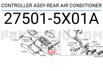 Nissan 275015X01A CONTROLLER ASSY-REAR AIR CONDITIONER