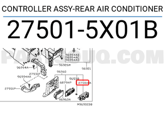 Nissan 275015X01B CONTROLLER ASSY-REAR AIR CONDITIONER