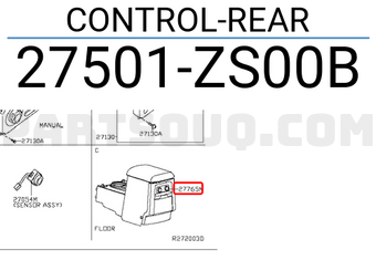 Nissan 27501ZS00B CONTROL-REAR